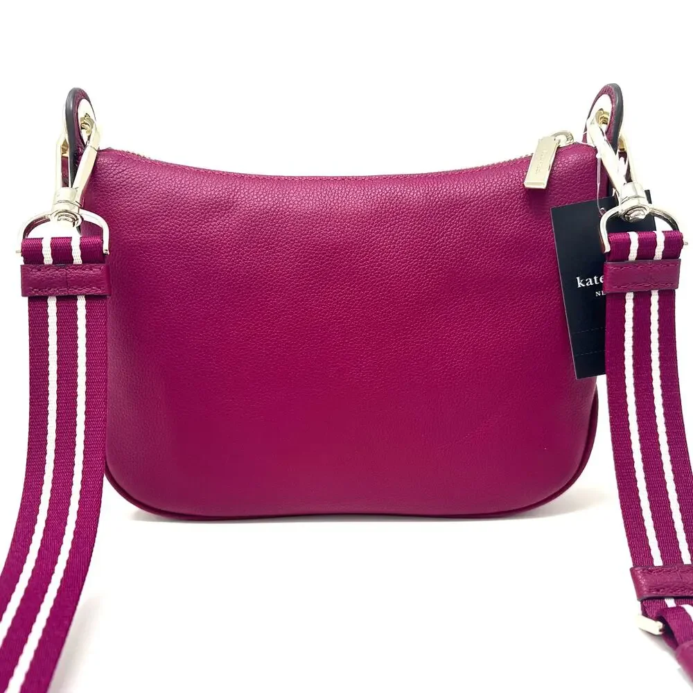 Kate Spade Rosie Small Crossbody Dark Raspberry Pink Leather Purse WKR00630 NWT